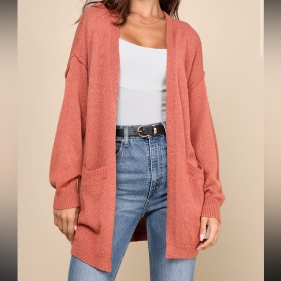 Lulus Rusty Rose Knit Cardigan - Picture 1 of 5